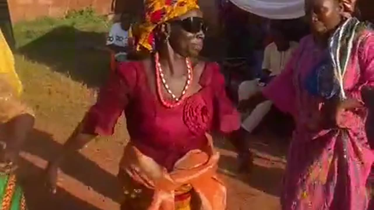 African woman dance extremely