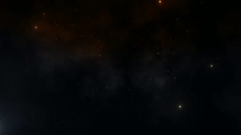 Going through space in 3D with stars and gas clouds