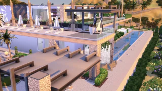 Rachelsim - The Sim 4 Game - Ivory Pavilion - Chic minimalism l Stopmotion & Download Room