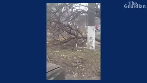 Ukrainian homes and streets wrecked in kharkiv after shelling