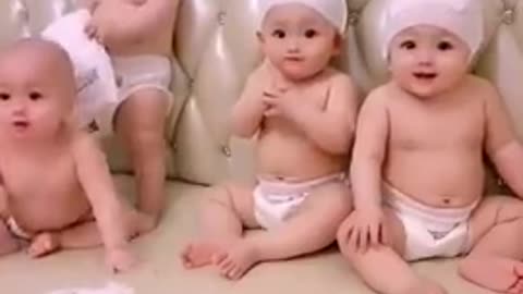 Baby enjoyment smile baby food dance sleeping baby