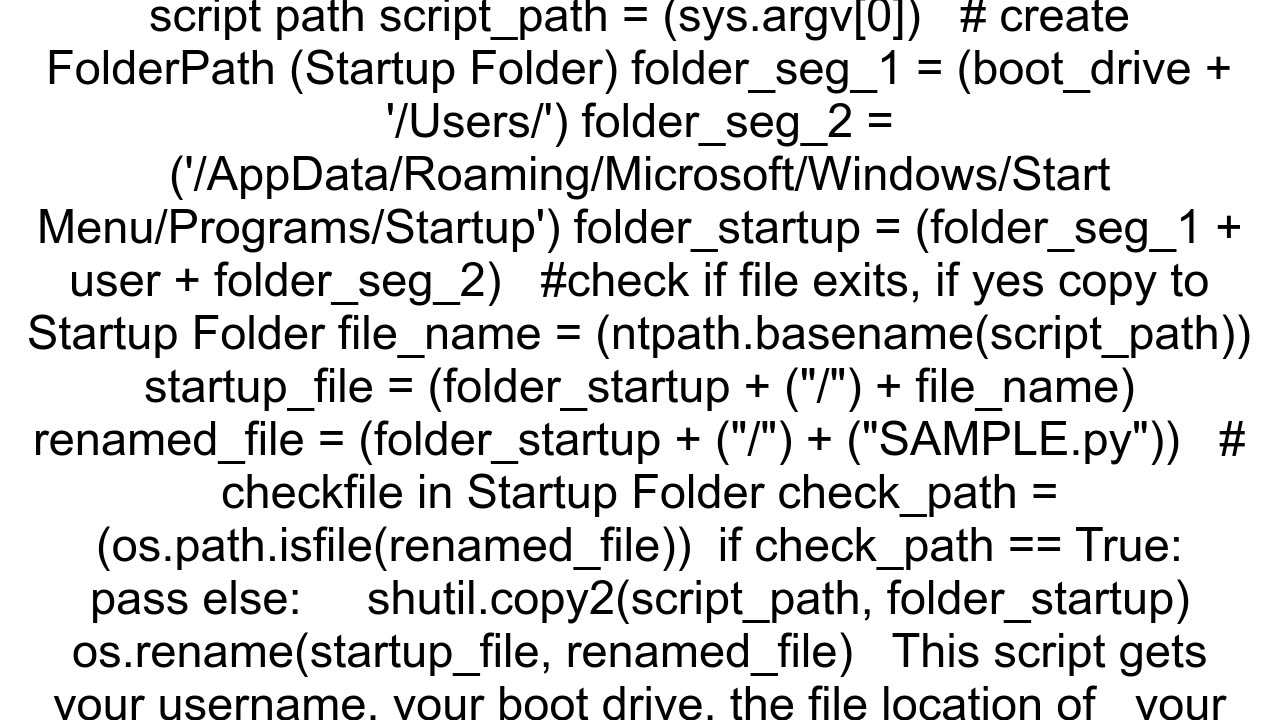 Code that only execute once Python Startup folder