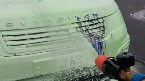 Satisfying video man wash car new washer gun