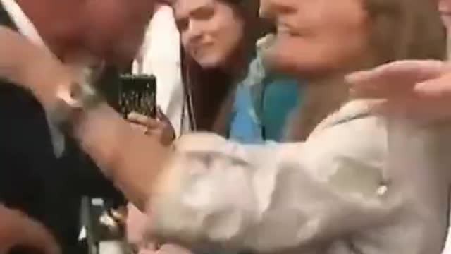 Woman kisses King Charles III #shorts