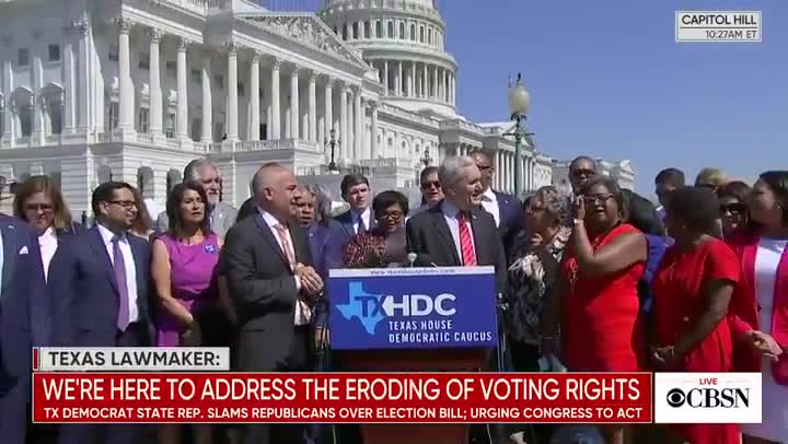 Texas House Democrats just broke into song during a press conference on Capitol Hill.