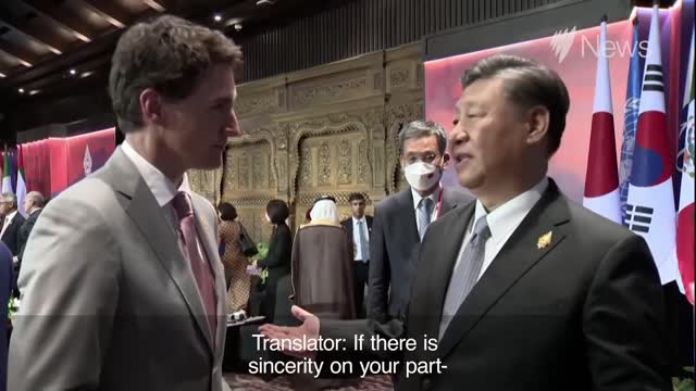 China's President Xi Jinping confronts Canada's Prime Minister Justin Trudeau | SBS News