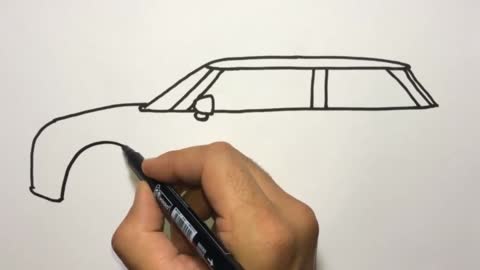 Outline The Frame Line Of The Side Window Of The Car