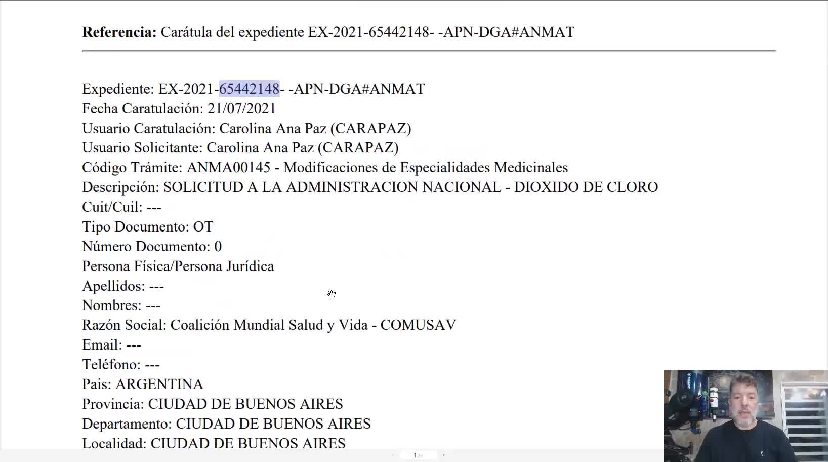 La ANMAT como organismo de contralor: el caso del dióxido de cloro