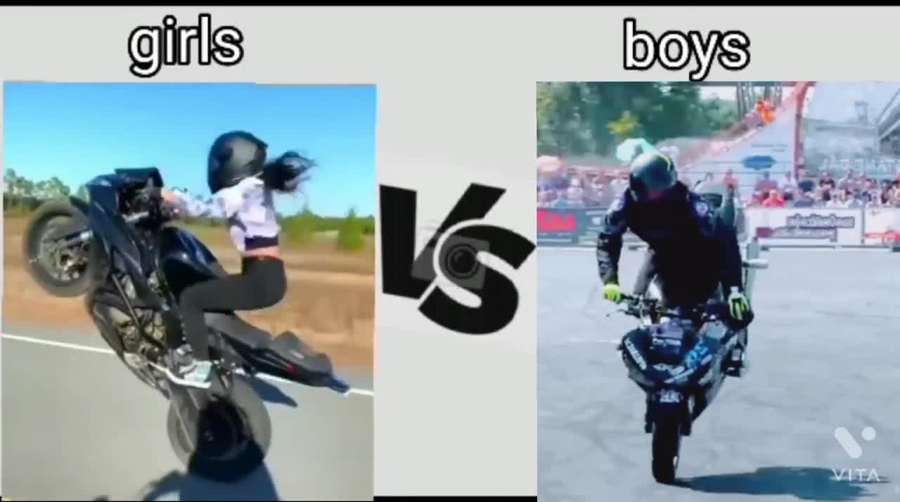 Riding Bike Girls VS Boys