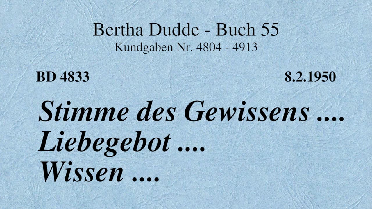 BD 4833 - STIMME DES GEWISSENS .... LIEBEGEBOT .... WISSEN ....