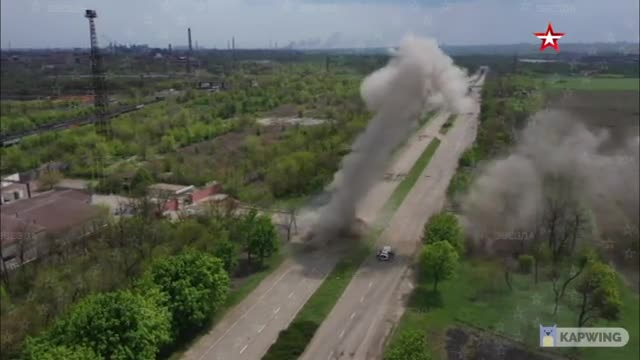 Footage of the explosion of Ukrainian mines in Mariupol