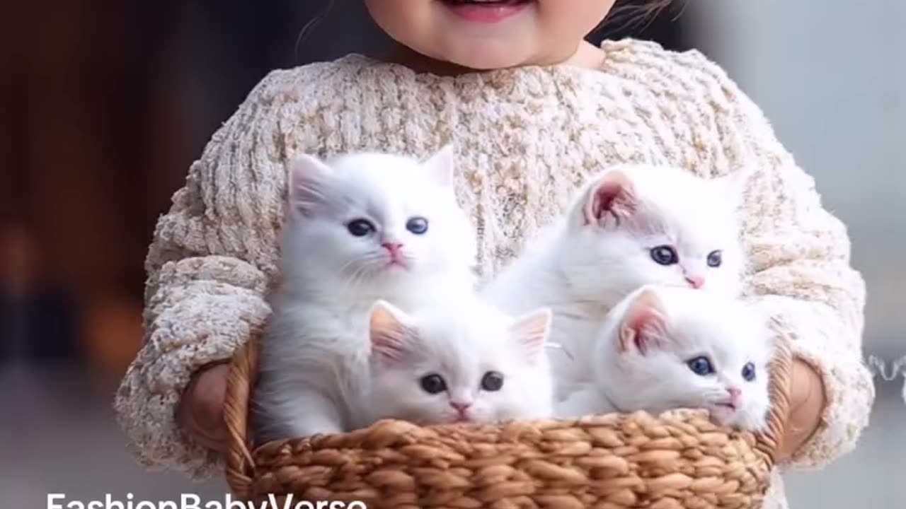 Cute baby's with cats..#animals #cats #baby