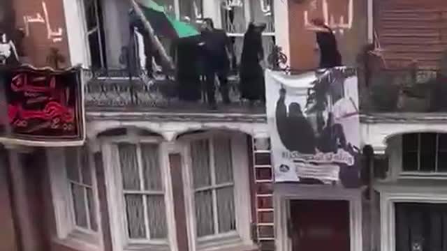 Azerbaijani embassy in London stormed by Shia after Azerbaijan banned Muharram celebrations.
