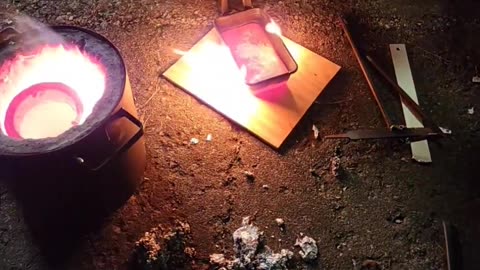 Liquid Aluminum Spilled In Garage