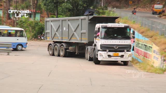Heavy Truck risk drive in hairpin Road