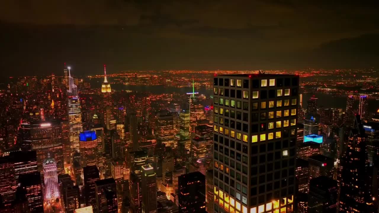 Aerial city night view