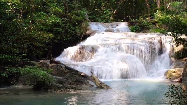 Natural Waterfall/Waterfall Scane with Indian flute music