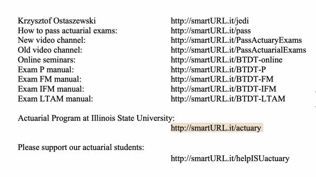 Exam IFM exercise for February 16, 2021