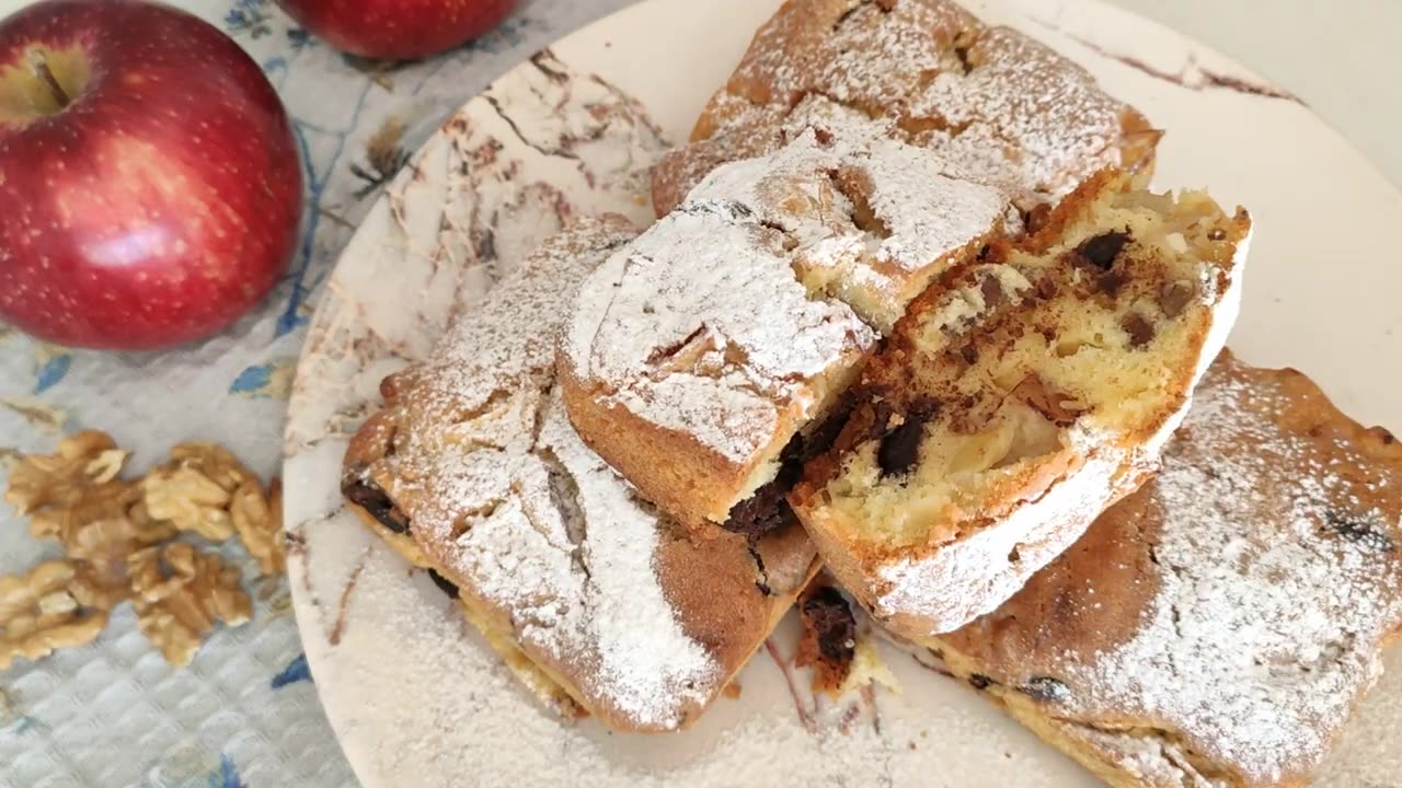֍ Apple muffins with chocolate, apples and nuts ֍