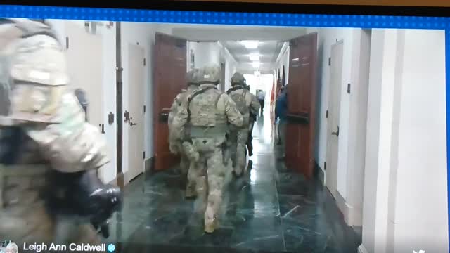 National Guard troops inside the Washington DC capitol