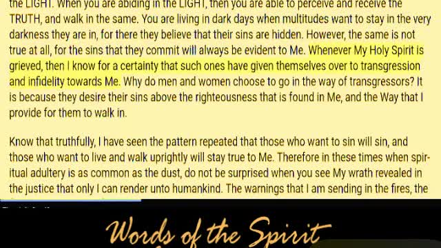 Words of the Spirit. Aug 1 2022