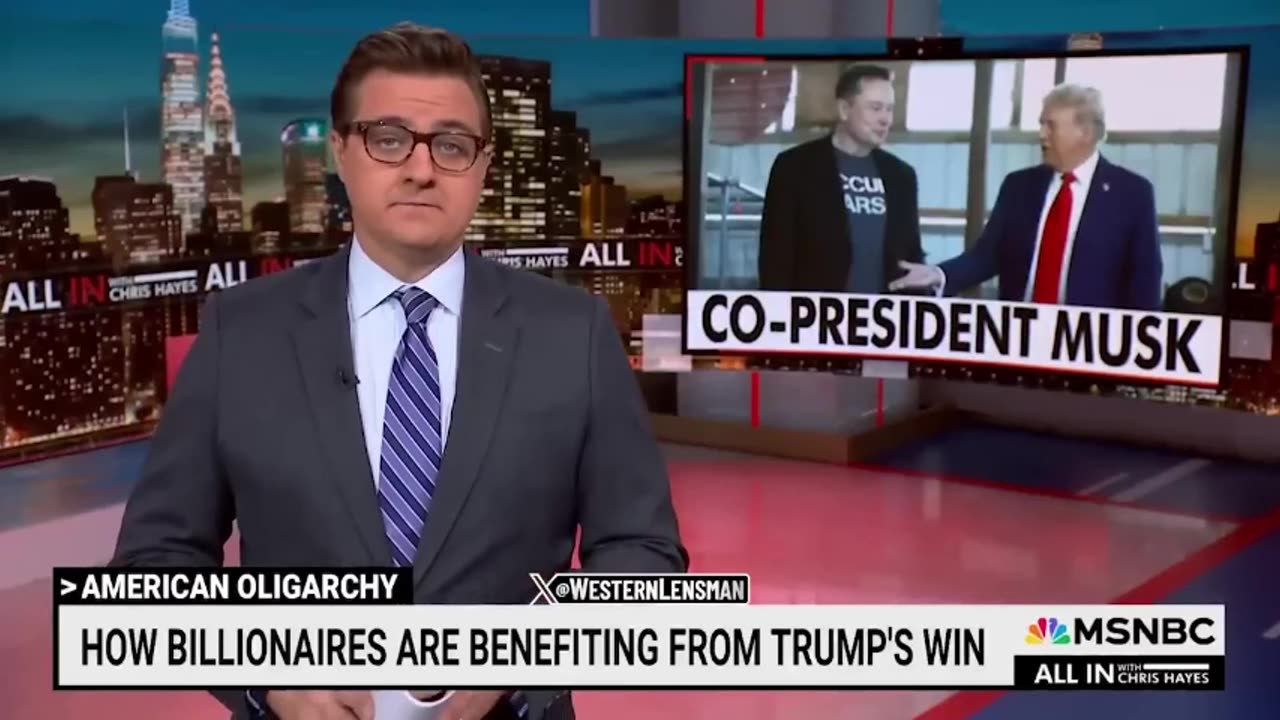 Chris Hayes calls Elon Musk the “Co-President” and goes on an rant about allowing Free Speech on 𝕏