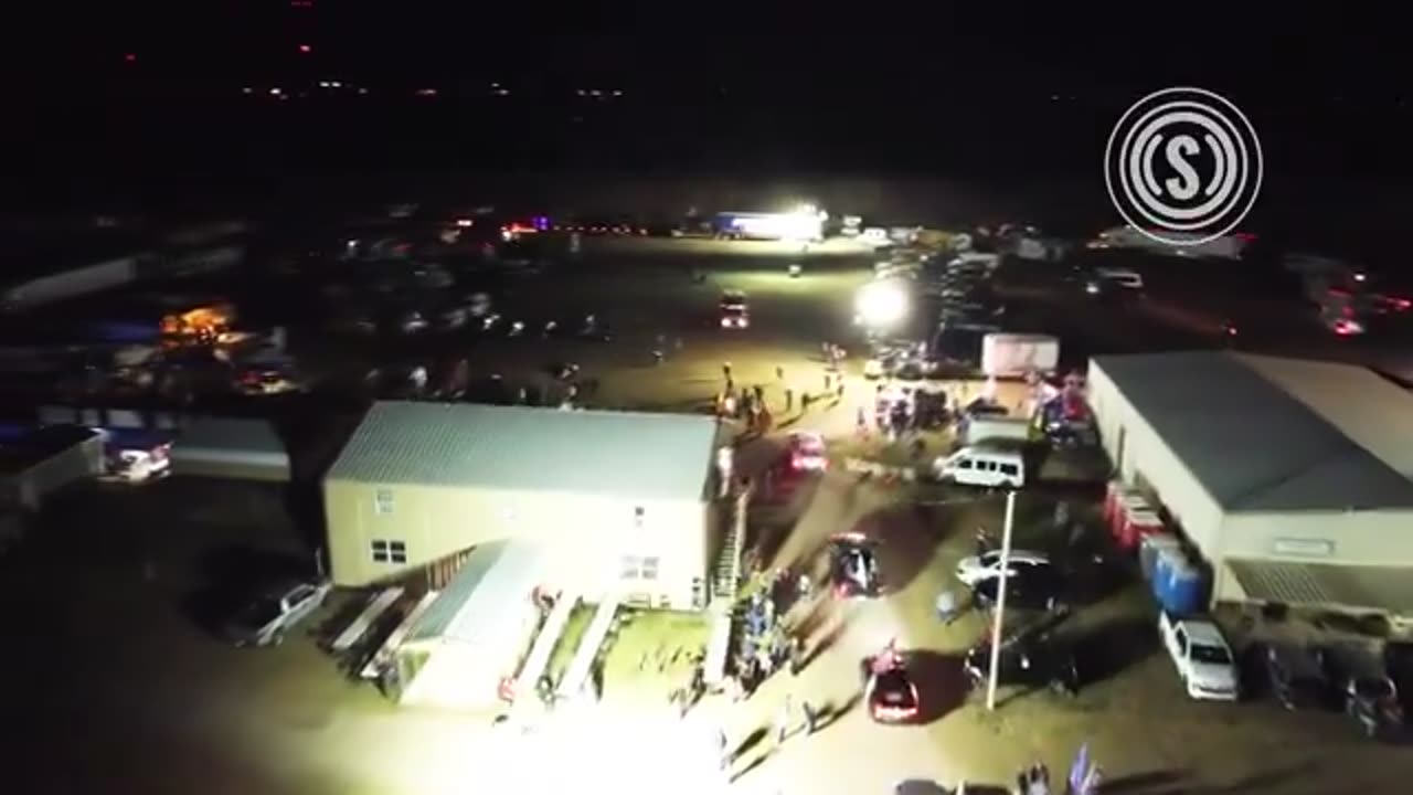 The trucker convoy arrives just north of Eagle Pass.