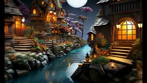 Travel through a Halloween Village