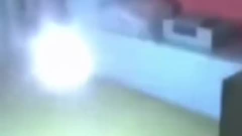 Footage of real ball lightning entering a house