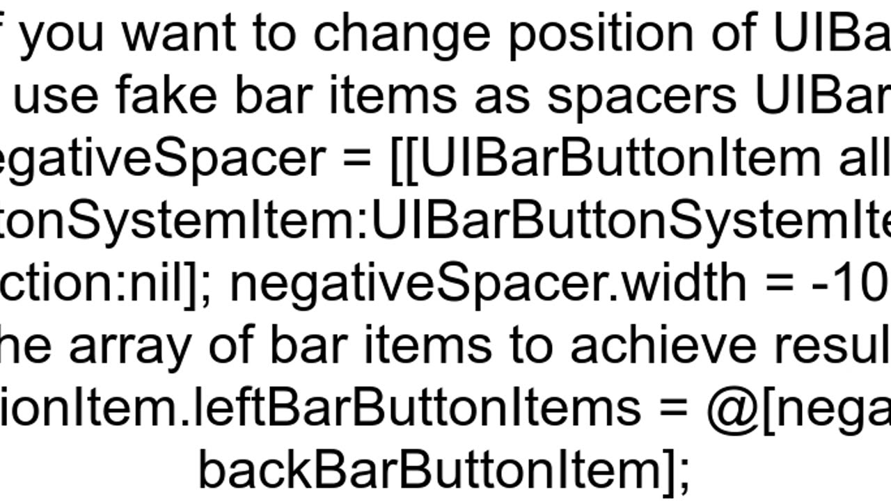 Placement of navigation bar buttons