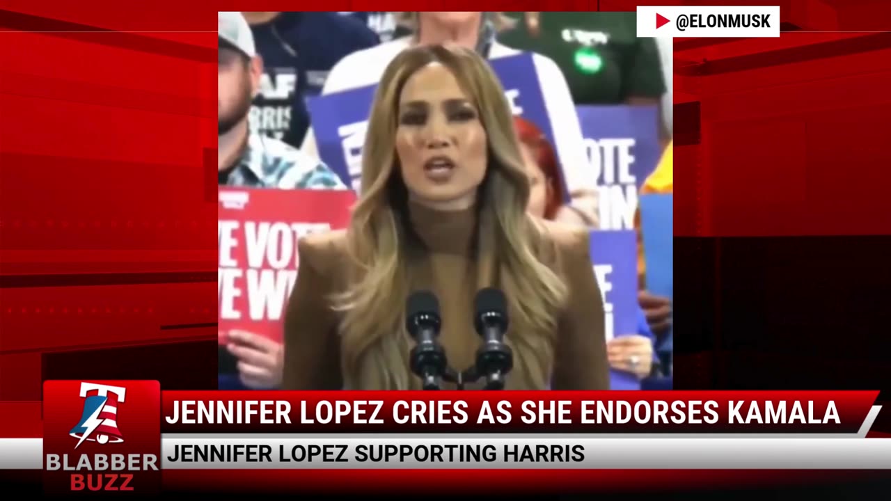 Jennifer Lopez Cries As She Endorses Kamala