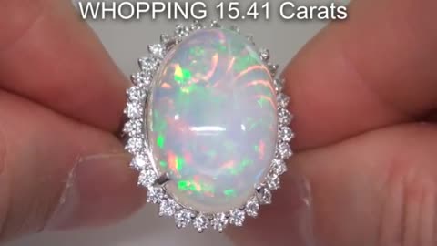 Opal and diamond ring