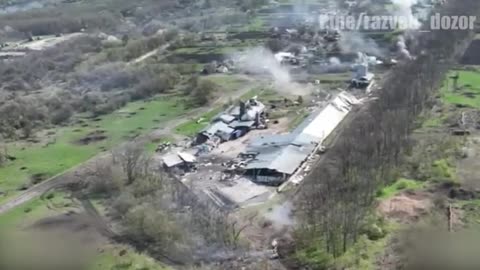 Footage of fierce fighting in the Izyum direction, taken from a UAV