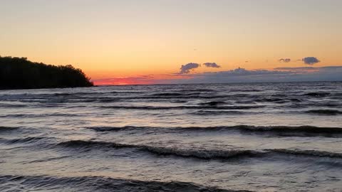 Night time waves at the beach