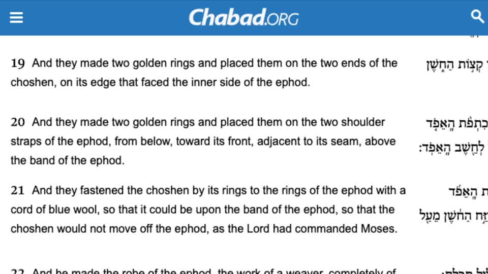 Exodus ch 39-40 Torah Reading Blue Stone Edition