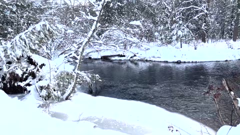 Yasmeen and Noel Hike our Favorite River Back after a Snow Storm.