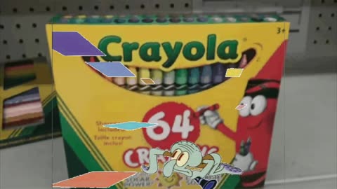 Squidward Is Playing With Tiles In Front Of A Crayon Box 🖍️