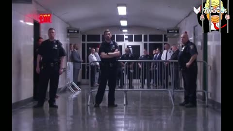 Former president Donald Trump seen in court hallway prior to his arraignment