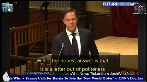 Mark Rutte Dutch PM Gaslighting to the fullest - Claims he Doesn't Know Klaus Schwab - LULZ