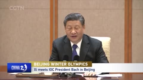 Chinese President Xi meets IOC President Bach in Beijing