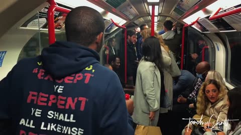 Angry people reject the gospel on the London tube