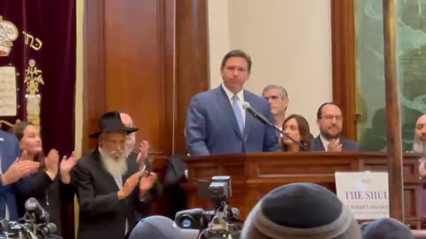 Florida Gov. Ron DeSantis Speaks At Surfside Shul