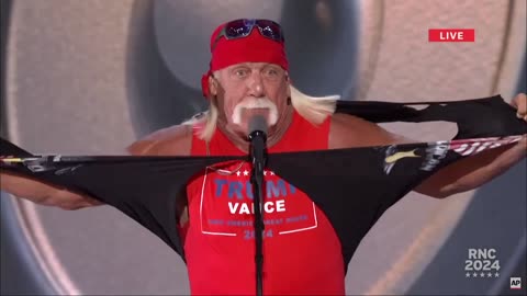 REAL AMERICAN: WWE Legend Hulk Hogan Reveals Trump-Vance Tank Top in EPIC RNC Moment