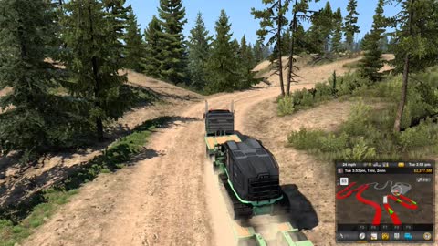 Hauling with the i9900 up a logging road.