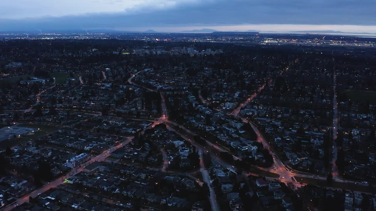 Illuminated city seen from above