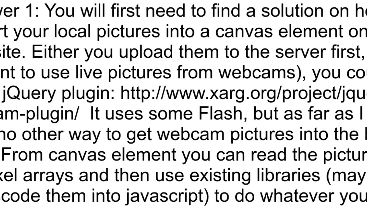 HTML5 javascript image recognition on mobile