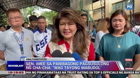 Sen. Cynthia Villar, tutol sa muling pagsusulong ng Charter Change