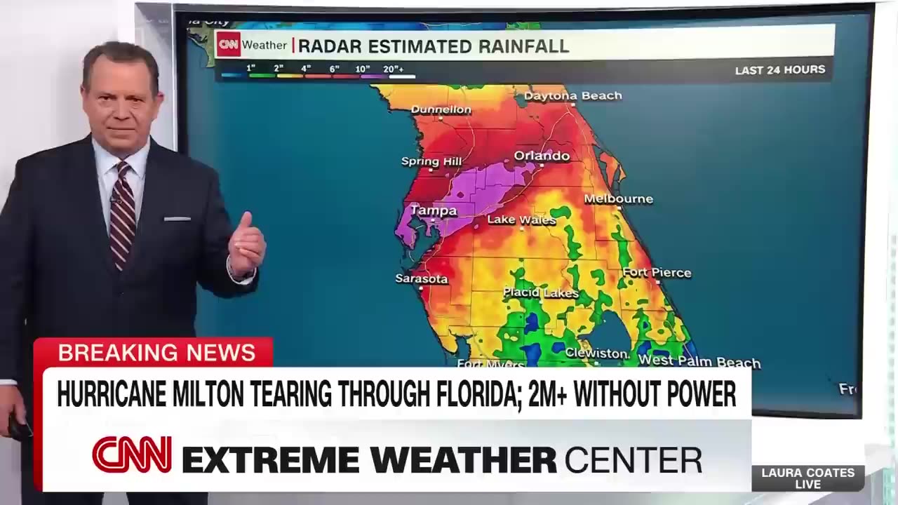 Hurricane Milton's overnight path of destruction through Florida