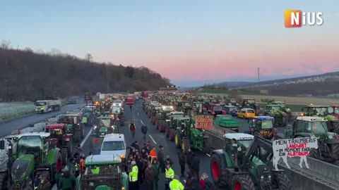 Farmers have blocked dozens of highways across Germany against plan to scrap diesel tax breaks.