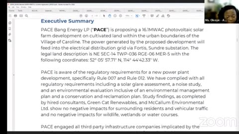 AUC Proceeding #28295 Caroline Solar project Day 1
